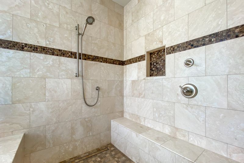 Corner Shower with Built-in Storage